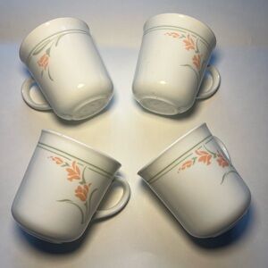 Corelle Peach Garland ceramic mugs